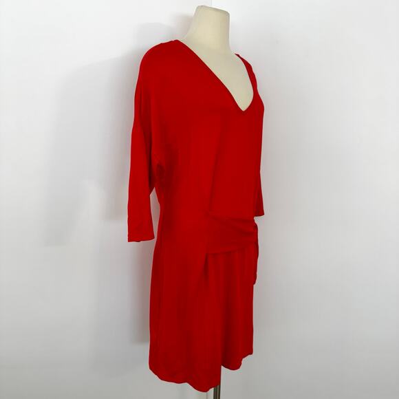 Tommy Bahama Side-Tie Pullover Shift Mini Dress V-Neck Orange Red XL - Picture 3 of 11